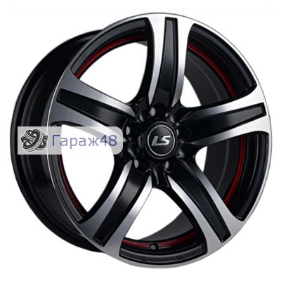 LS 145 R15 / 6.5J PCD 5x105 ET 39 ЦО 56.6 Литые Черный внешняя часть полированная и красная полоса на ободе
